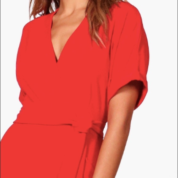 Red wrap dress - Picture 3 of 3